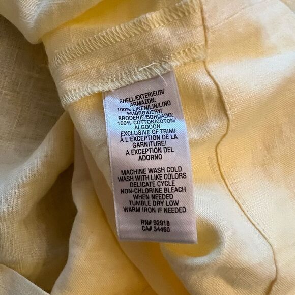 Women’s Juicy Couture Boho yellow lace and button tank top. Size XL - Picture 10 of 11